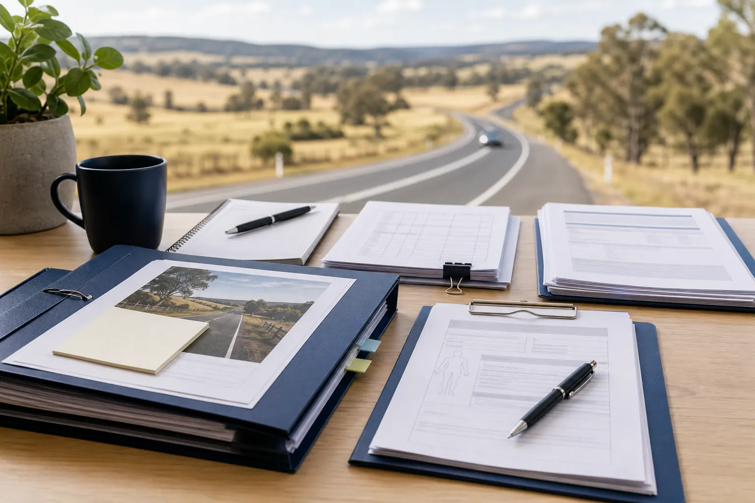 Regional highway CTP claim documents for a motor accident enquiry in Central West.